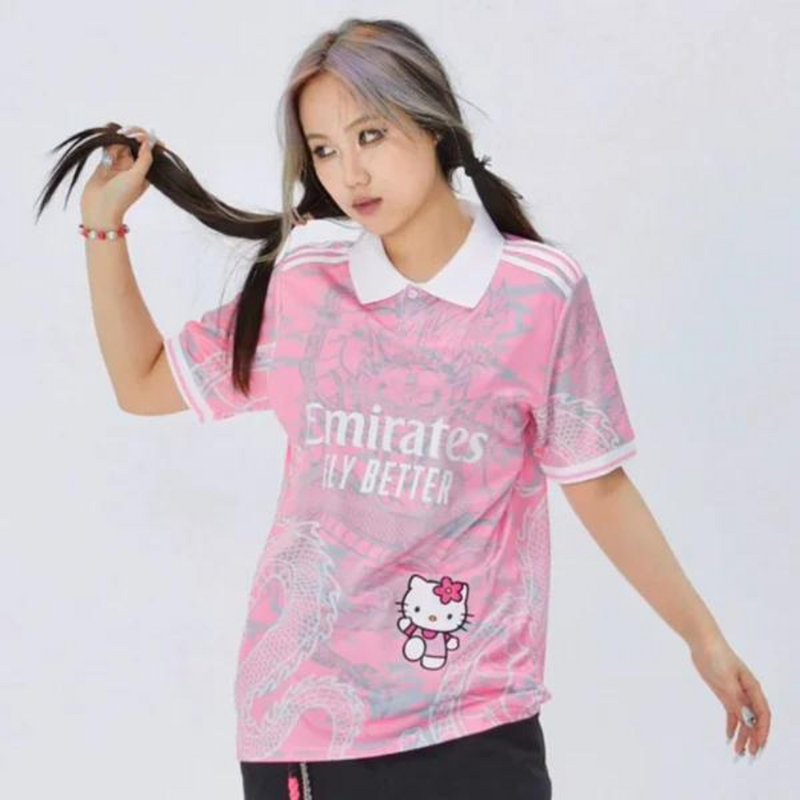 Camisa Real Madrid Hello Kitty 24/25 Torcedor Adidas - Rosa